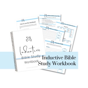 Peut inclure: Un classeur bleu et blanc intitulé "Inductive Bible Study Workbook" avec un graphique de colombe. Le classeur comprend des pages pour prendre des notes, des profils de personnages et une section "Book at a Glance".