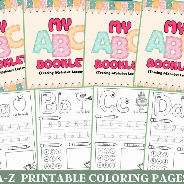 26 Printable Uppercase Children's Alphabet Tracing Worksheets. Preschool-Kindergarten Kids Handwriting. Letter Tracing Worksheets.