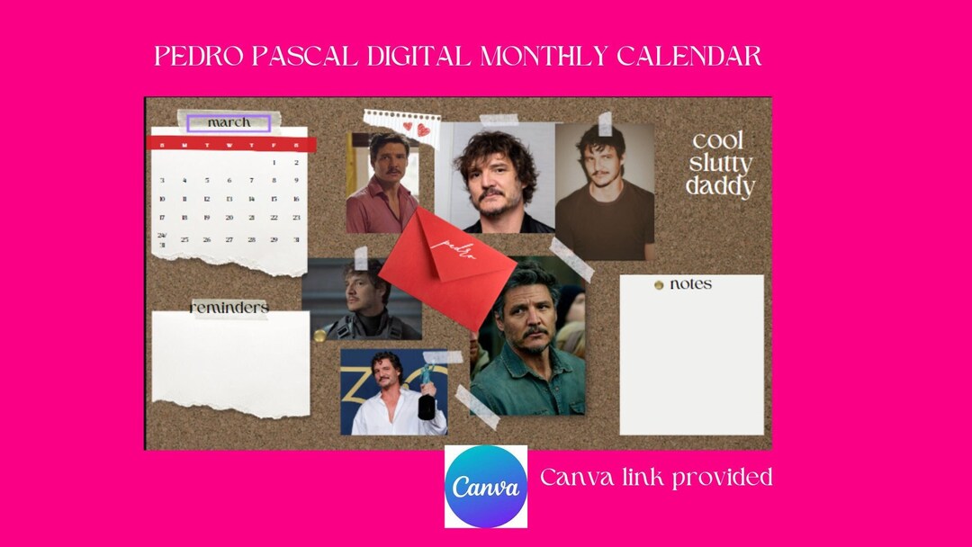 Pedro Pascal Monthly Desktop Calendar, Pedro Pascal Calendar, Funny