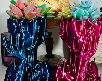 Melted Women's Face Anti-Gravity Planter