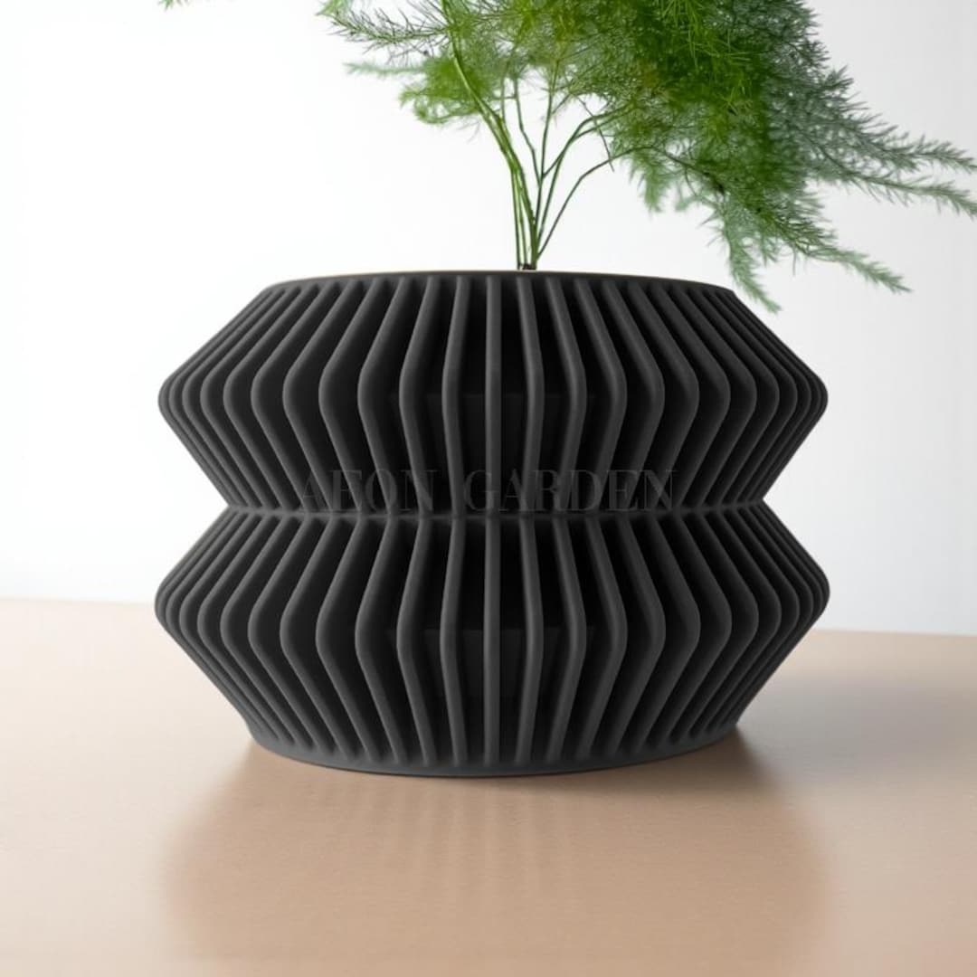 Strata Ribbed Modern Planter, Decorative Windowsill Pot, Indoor ...