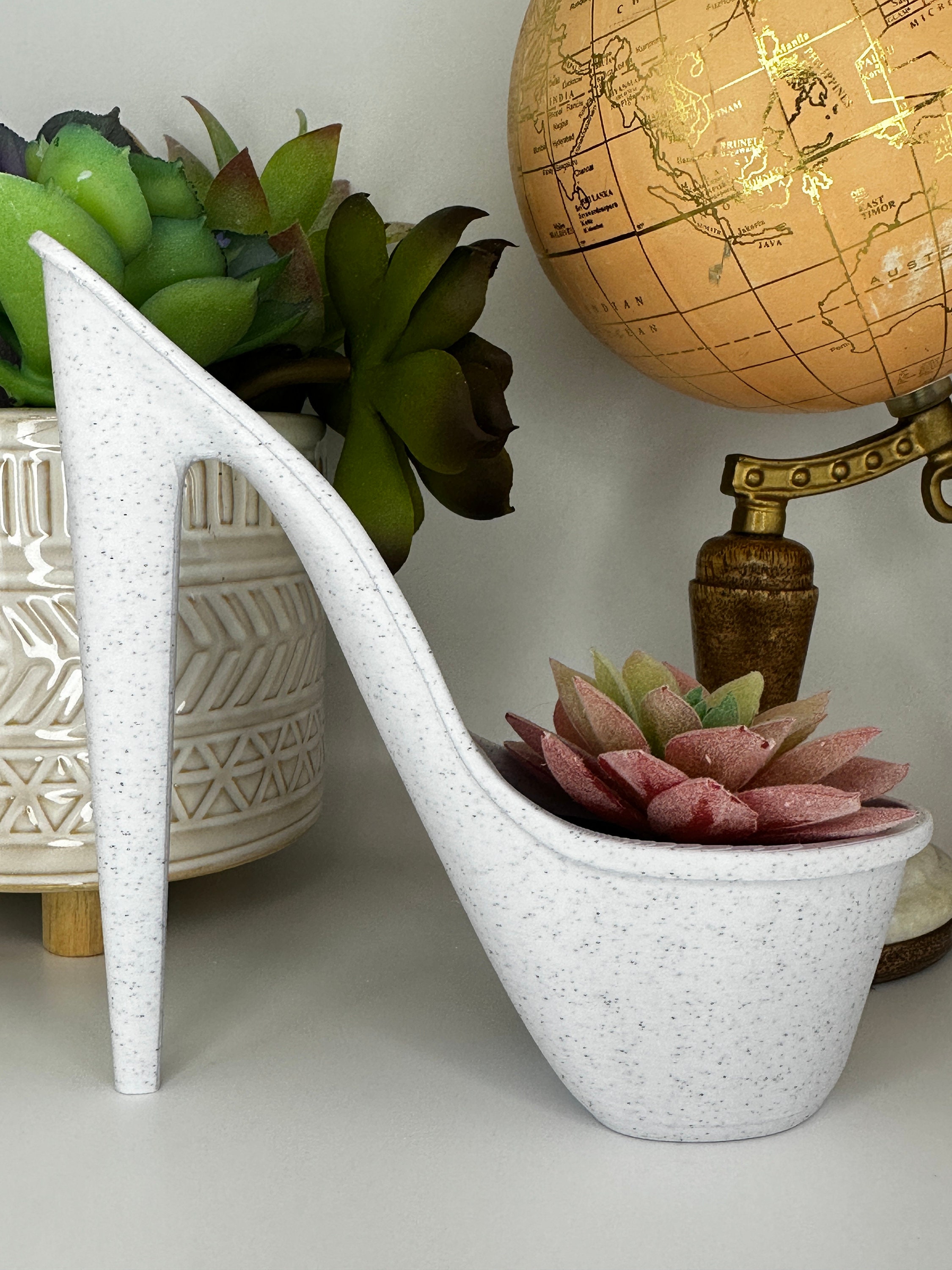 High Heeled Shoe Planter | White Marble Planter - Etsy, image size:2250x3000