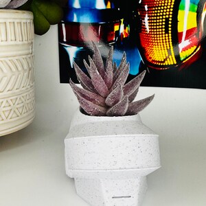 Daft Punk Duo Helmet Set White Marble Planters Plants Included image 3