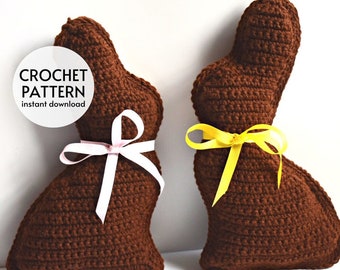 CROCHET PATTERN - Chocolate Easter Bunny Crochet Pattern Easy Easter Rabbit Beginner Friendly Crochet Pattern PDF Instant Digital Download