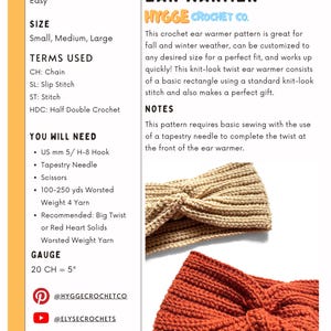 CROCHET PATTERN - Easy Knit Look Twisted Earwarmer Crochet Pattern PDF, Crochet Ribbed Headband Pattern Instant Digital Download image 11