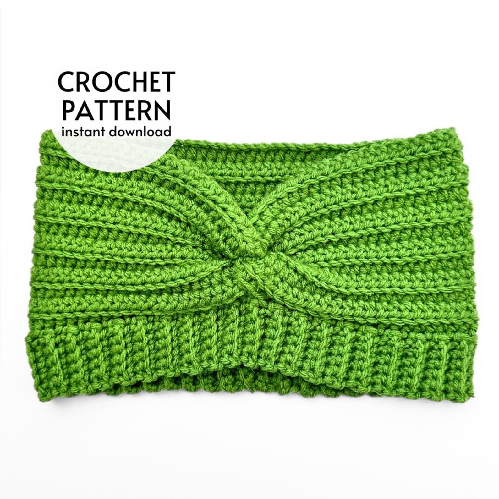 CROCHET PATTERN - Easy Knit Look Twisted Ear Warmer Headband Crochet ...
