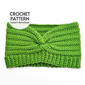 CROCHET PATTERN - Easy Knit Look Twisted Ear Warmer Headband Crochet Pattern Boho Winter Hat Earwarmer Instant Digital Download PDF