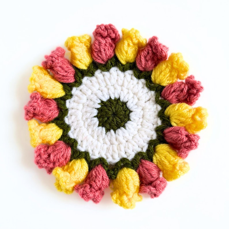 CROCHET PATTERN Flower Pot Coaster Set Crochet Pattern Flower Bouquet Plant Coasters Instant Digital Download PDF Crochet Pattern image 7