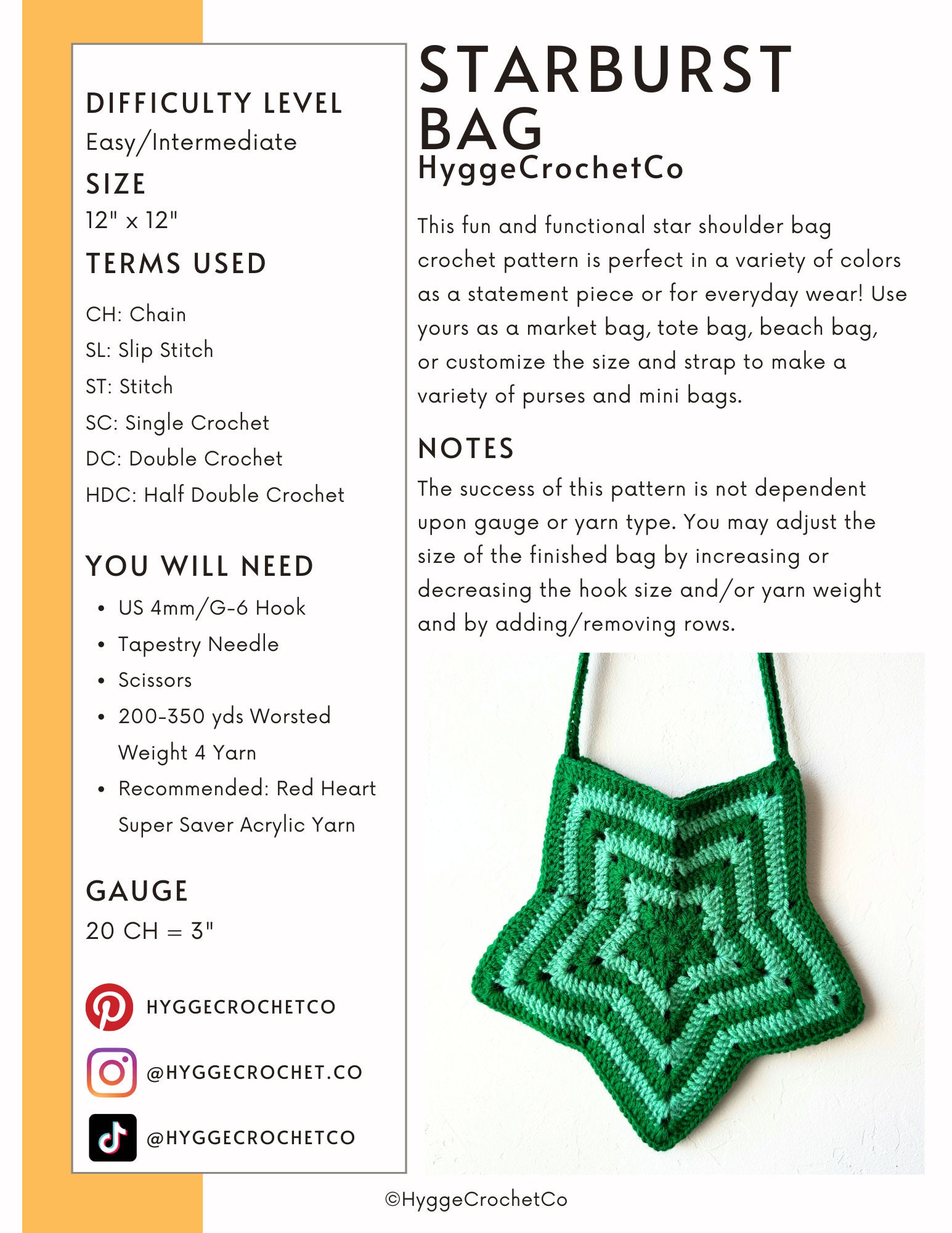Crochet bag sales pattern pdf