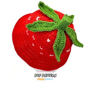 CROCHET PATTERN Easy Strawberry Bucket Hat Pattern Summer Fruit Crochet Pattern Hat Cottage Core Fairy Crochet Gift Instant Digital Download