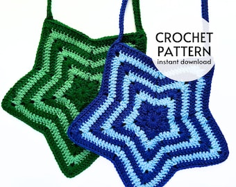 CROCHET PATTERN - Starburst Bag Y2K Crochet Star Tote Bag Crochet Pattern PDF Instant Digital Download Crochet Market Shoulder Bag Pattern