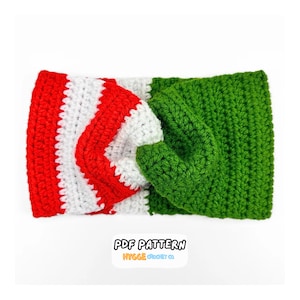 CROCHET PATTERN - Easy Holiday Twist Ear Warmer Crochet Pattern Christmas Headband Gift Cute Winter Hat Pattern Instant Digital Download PDF