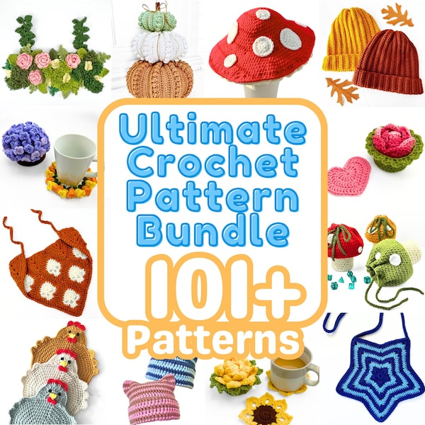 PAQUETE DE PATRONES DE CROCHET - Más de 101 patrones de crochet HyggeCrochetCo Pase de acceso total Paquete definitivo de patrones de crochet Descarga digital instantánea