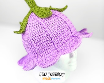 CROCHET PATTERN Lily Flower Bucket Hat Pattern Easy Fantasy Fairy Ren Faire Costume Whimsical Witchy Flower Hat Instant Digital Download PDF