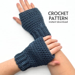 Häkelanleitung - Fingerlose Handschuhe Häkelanleitung Basic Fäustlinge Handwärmer Sofort Digitaler Download PDF Winter Mitts Häkelanleitung