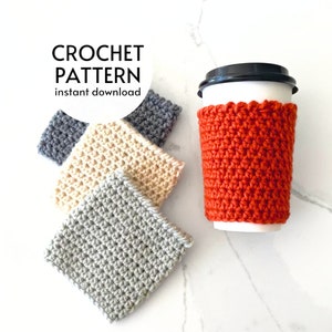 CROCHET PATTERN - Easy Crochet Coffee Cup Cozy Pattern Crochet Mug Cozy Coffee Mug Sleeve Beginner Friendly Crochet Teacher Gift Pattern PDF