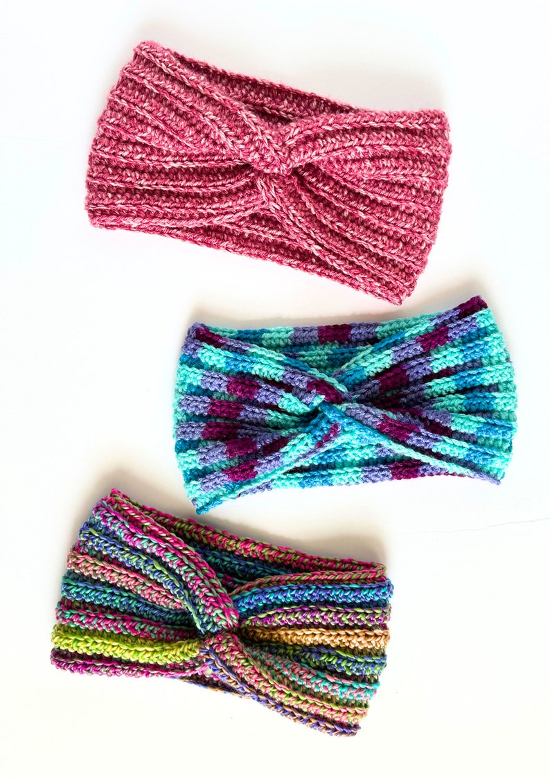 CROCHET PATTERN - Easy Knit Look Twisted Earwarmer Crochet Pattern PDF, Crochet Ribbed Headband Pattern Instant Digital Download image 7