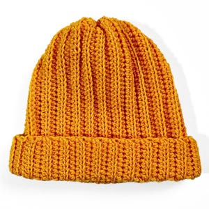 WZÓR NA SZYDEŁKO - Prosty wzór na czapkę beanie z prążkowanej dzianiny dla dorosłych w formacie PDF do natychmiastowego pobrania w wersji cyfrowej Wzór na szydełko dla początkujących na prezent zdjęcie 7
