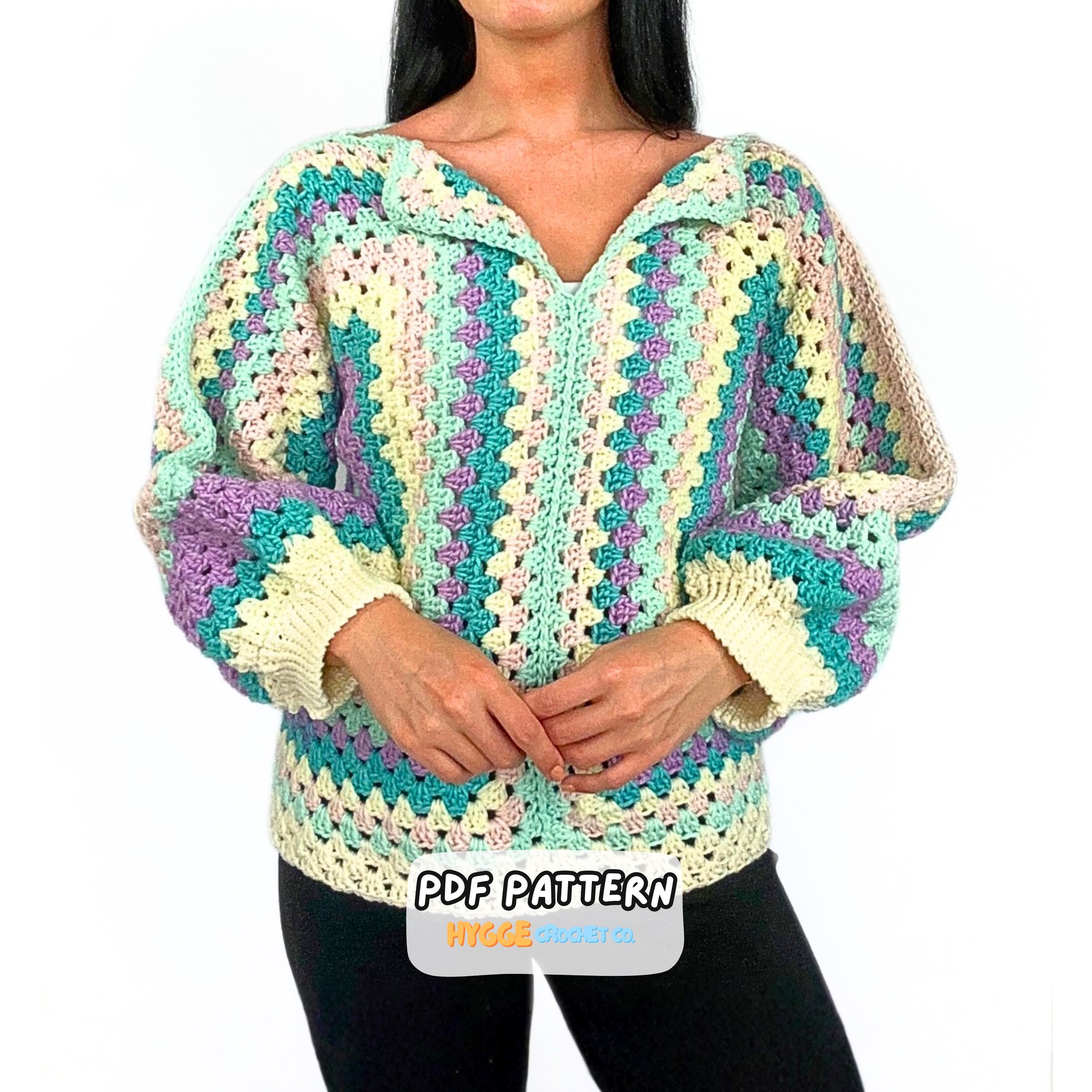 CROCHET PATTERN Easy Granny Hexagon Sweater Pattern Crochet