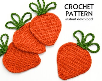 CROCHET PATTERN - Easy Carrot Coaster Crochet Pattern Cute Beginner Friendly Easter Decor PDF Crochet Pattern Instant Digital Download