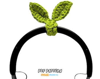 GEHAAKT PATROON - Hoofdtelefoonaccessoire Spruitje Gemakkelijk bladplant bladwijzer Schattig haakpatroon Cadeau Snoer Organizer Instant Digitale Download PDF