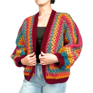 CROCHET PATTERN Easy Granny Hexagon Cardigan Pattern Crochet Hexagon Sweater Pattern Women's Cardigan Gift Instant Digital Download PDF image 7