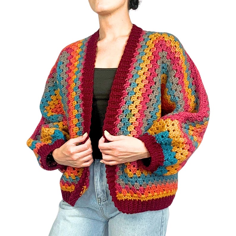 CROCHET PATTERN Easy Granny Hexagon Cardigan Pattern Crochet Hexagon Sweater Pattern Women's Cardigan Gift Instant Digital Download PDF image 7
