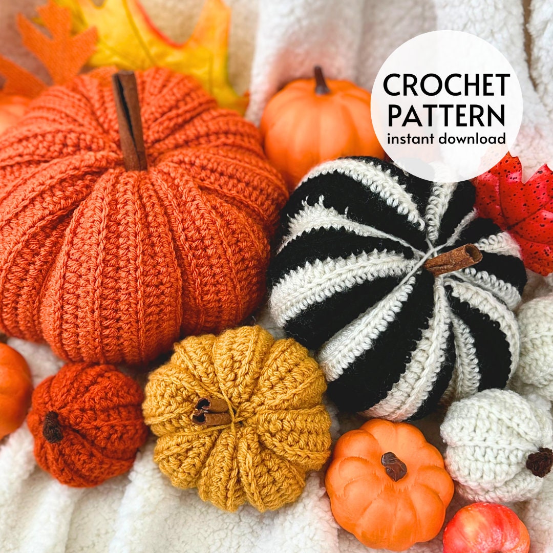 CROCHET PATTERN Easy Pumpkin Crochet Pattern 3 Sizes