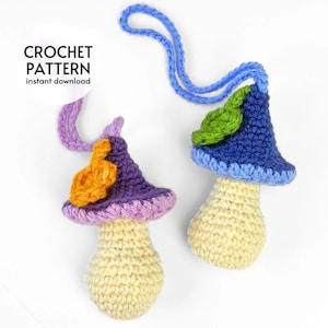 HÄKELANLEITUNG Pilzbeutel Häkeltasche Fantasy Würfeltasche Muster Ren Faire Kostüm Easy Amigurumi Pilz Sofortiger digitaler Download PDF