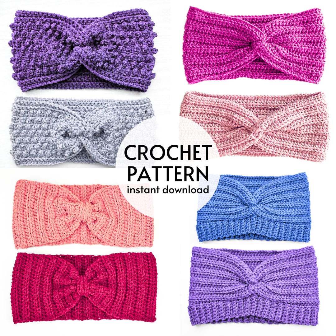 CROCHET PATTERN BUNDLE Easy Ear Warmer Crochet Patterns Knit Look ...