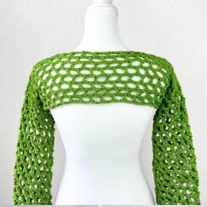 CROCHET PATTERN Easy Mesh Shrug Top Pattern Crochet Sweater Long Sleeve ...