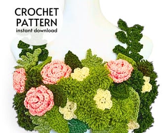 CROCHET PATTERN Garden Fairy Top Pattern Flower Shirt Plant Crop Top Boho Fantasy Clothing Ren Faire Summer Crochet Top Digital Download PDF