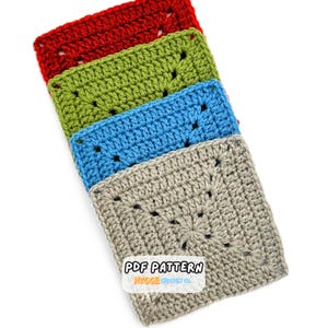 GEHAAKT PATROON - Eenvoudig effen Grandma Square-haakpatroon Geschikt voor beginners, dubbel gehaakt Basic Grandma Square Instant Digitale download pdf