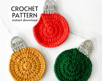 CROCHET PATTERN - Crochet Christmas Ornament Pattern Instant Digital Download PDF,  Easy Crochet Holiday Christmas Decorations