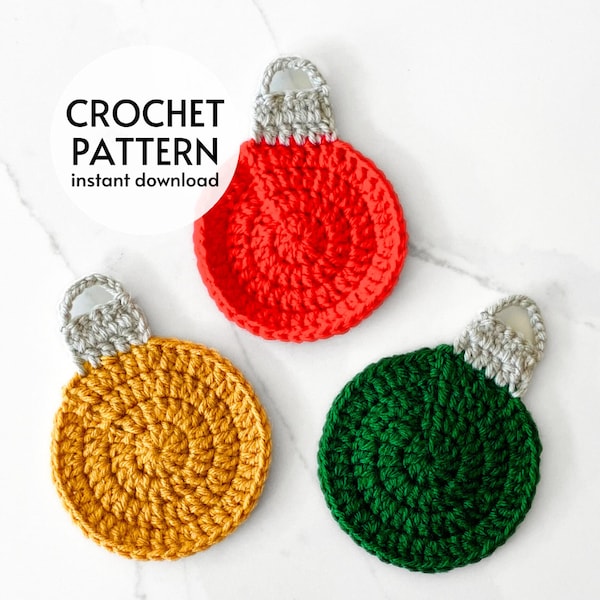 CROCHET PATTERN - Crochet Christmas Ornament Pattern Instant Digital Download PDF,  Easy Crochet Holiday Christmas Decorations