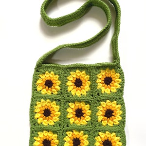 CROCHET PATTERN Sunflower Granny Square Market Bag Tote Bag Pattern PDF ...