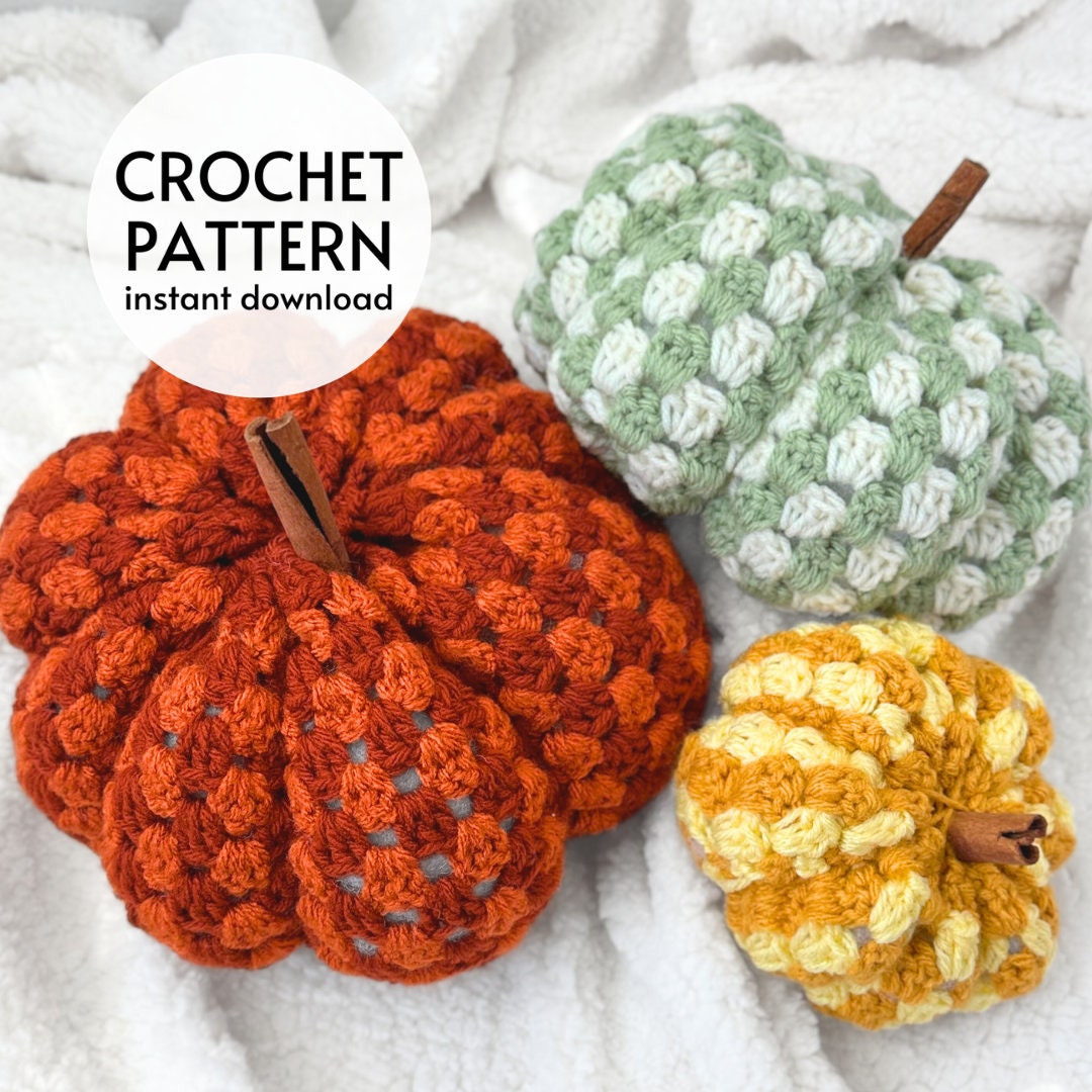 CROCHET PATTERN Easy Granny Stripe Pumpkin Crochet Pattern Pattern