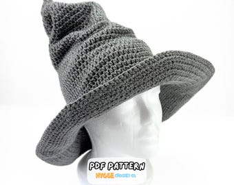 CROCHET PATTERN Easy Witch Hat Crochet Pattern Halloween Crochet Wizard Hat Ren Faire Crochet Fantasy Costume Instant Digital Download PDF