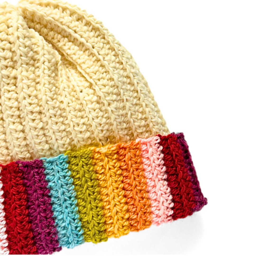 CROCHET PATTERN - Meadow Beanie Easy Adult Ribbed Knit Look Hat Winter ...