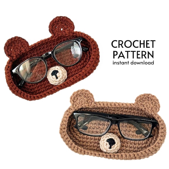 CROCHET PATTERN Easy Eyeglasses Holder Cute Amigurumi Bear Animal Glasses Holder Beginner Crochet Gift Decor Instant Download PDF Pattern