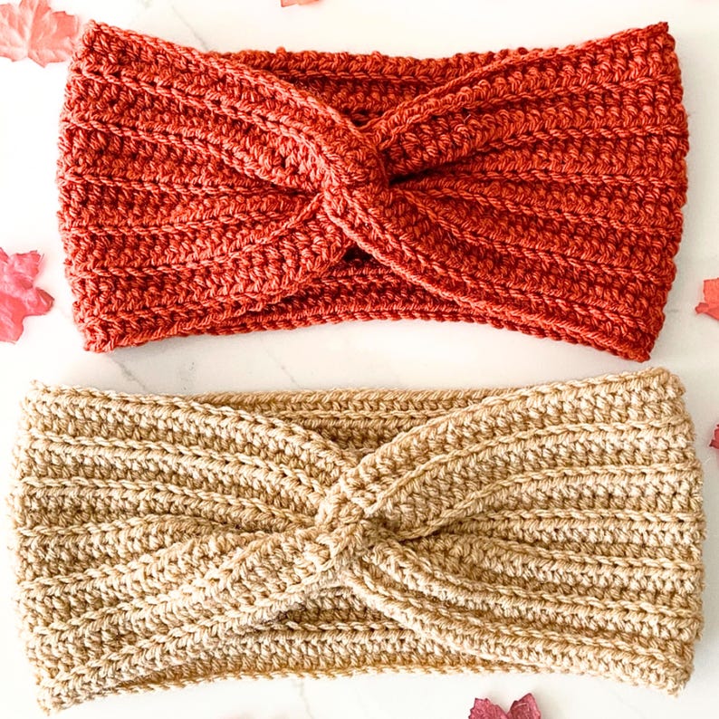 CROCHET PATTERN - Easy Knit Look Twisted Earwarmer Crochet Pattern PDF, Crochet Ribbed Headband Pattern Instant Digital Download image 5
