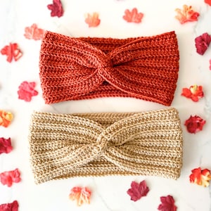 CROCHET PATTERN - Easy Knit Look Twisted Earwarmer Crochet Pattern PDF, Crochet Ribbed Headband Pattern Instant Digital Download image 2