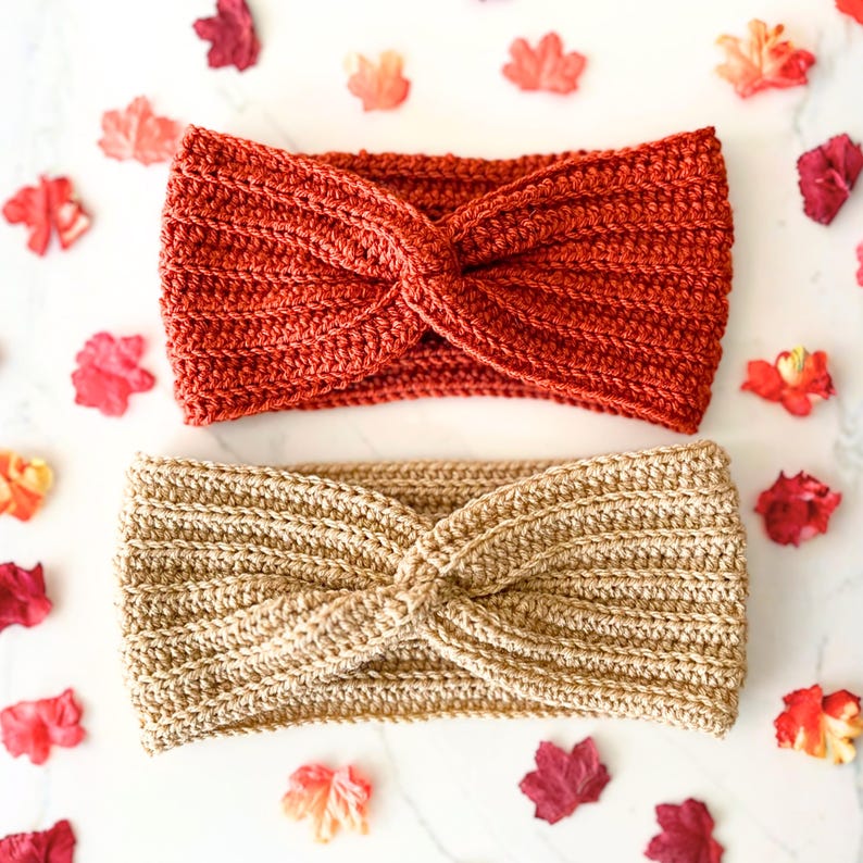 CROCHET PATTERN - Easy Knit Look Twisted Earwarmer Crochet Pattern PDF, Crochet Ribbed Headband Pattern Instant Digital Download image 2