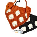 CROCHET PATTERN - Skull Granny Square Bandana Crochet Pattern Easy Halloween Head Scarf Cute Goth Alt Crochet Instant Digital Download PDF