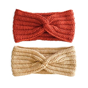 CROCHET PATTERN - Easy Knit Look Twisted Earwarmer Crochet Pattern PDF, Crochet Ribbed Headband Pattern Instant Digital Download image 3