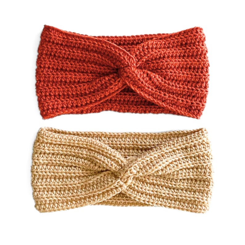 CROCHET PATTERN - Easy Knit Look Twisted Earwarmer Crochet Pattern PDF, Crochet Ribbed Headband Pattern Instant Digital Download image 3