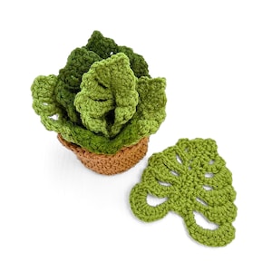 CROCHET PATTERN - Monstera Leaf Coaster Set Crochet Pattern Plant Coasters Instant Digital Download Crochet Pattern PDF Crochet Coaster Set