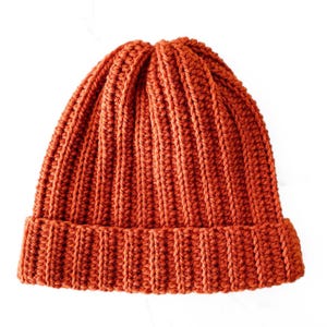 WZÓR NA SZYDEŁKO - Prosty wzór na czapkę beanie z prążkowanej dzianiny dla dorosłych w formacie PDF do natychmiastowego pobrania w wersji cyfrowej Wzór na szydełko dla początkujących na prezent zdjęcie 5