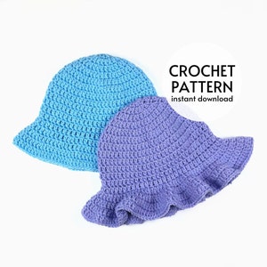 CROCHET PATTERN - Basic Bucket Hat Crochet Pattern PDF Beginner Friendly Crochet Hat Pattern Instant Digital Download Summer Hat Pattern