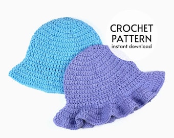 CROCHET PATTERN - Basic Bucket Hat Crochet Pattern PDF Beginner Friendly Crochet Hat Pattern Instant Digital Download Summer Hat Pattern